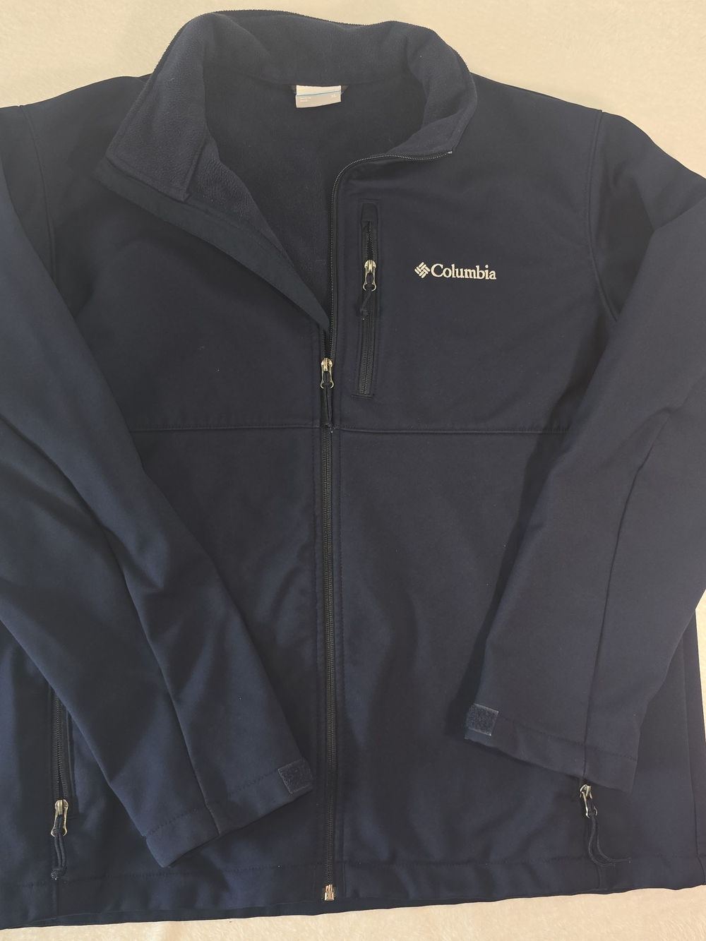 Columbia Men Ascender Softshell Jacket XL Water and Wind Resistant Navy Blue